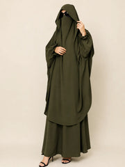 Olive Two Pc Jilbab With Flap