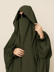 Olive Two Pc Jilbab With Flap