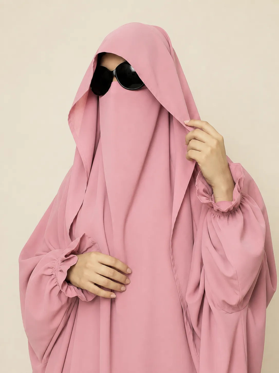 Pastel Pink Two Pc Jilbab With Flap