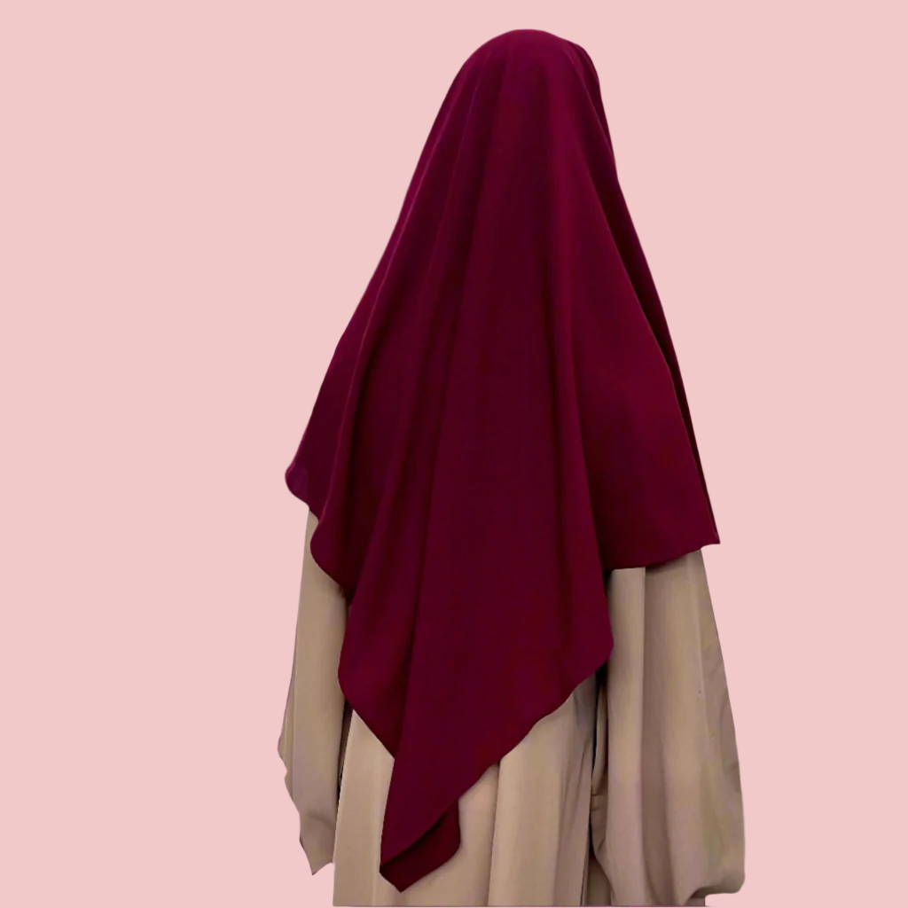 Maroon French Veil Khimar