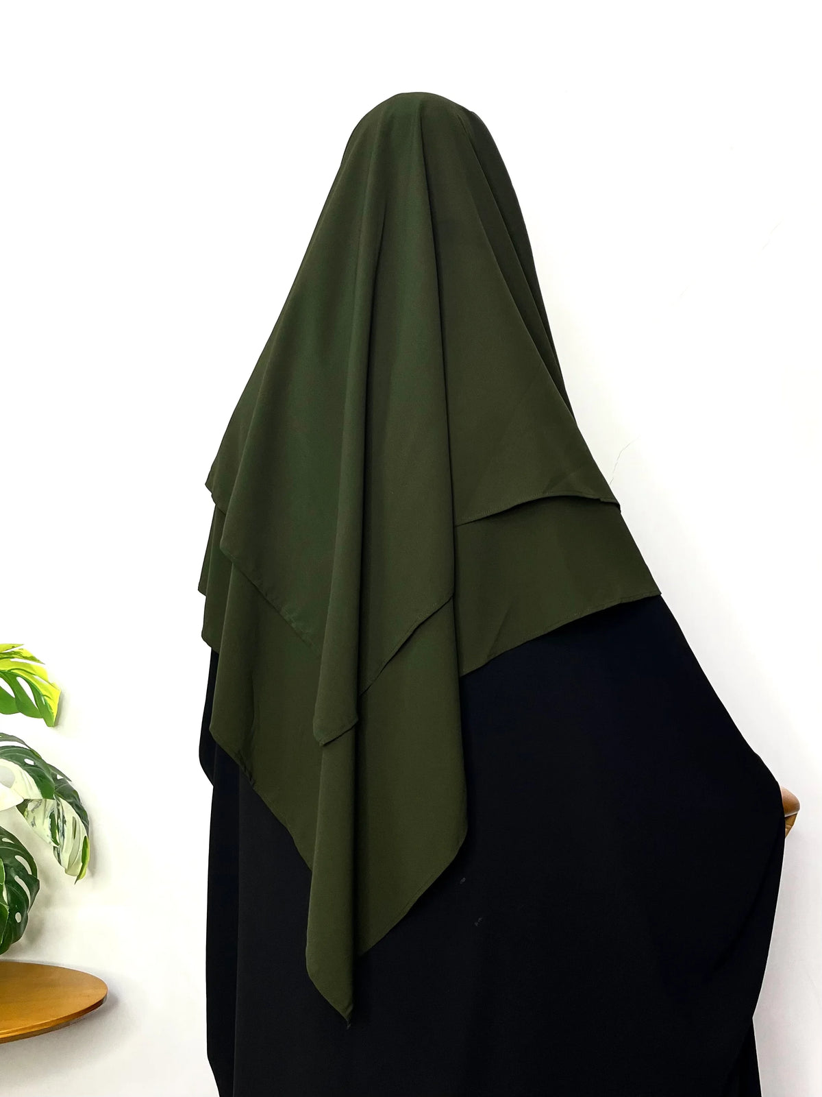 Olive Two Layers Diamond Khimar