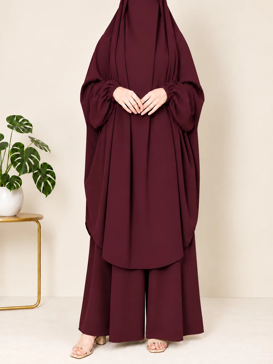 Maroon Two Pc Jilbab With Pant