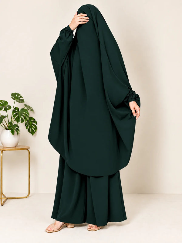Hunter Green Two Pc Jilbab With Pant