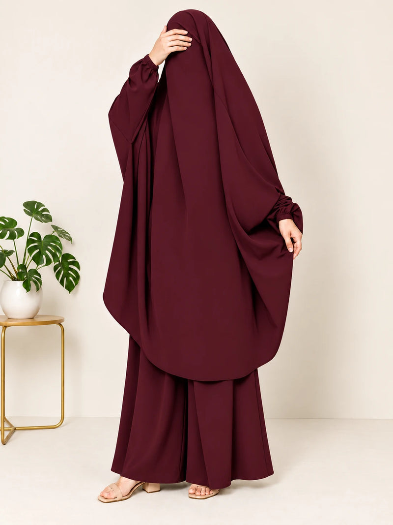 Maroon Two Pc Jilbab With Pant