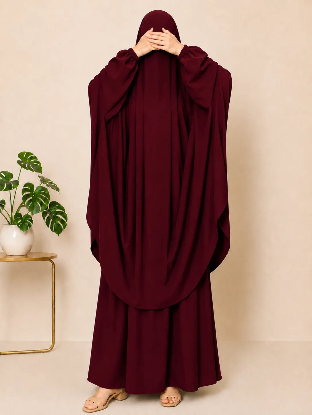 Maroon Two Pc Jilbab