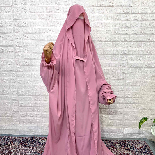 Pastel Pink Saudi Jilbab