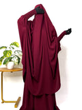 Maroon Two Pc Jilbab With Skirt