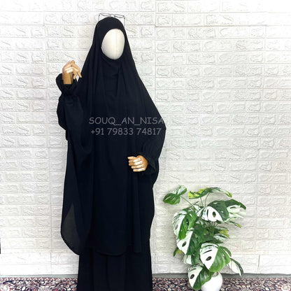 Two Pc Jilbab With Flower Sleeves