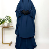 Two Pc Jilbab With Flower Sleeves