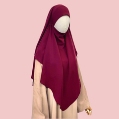 Maroon French Veil Khimar