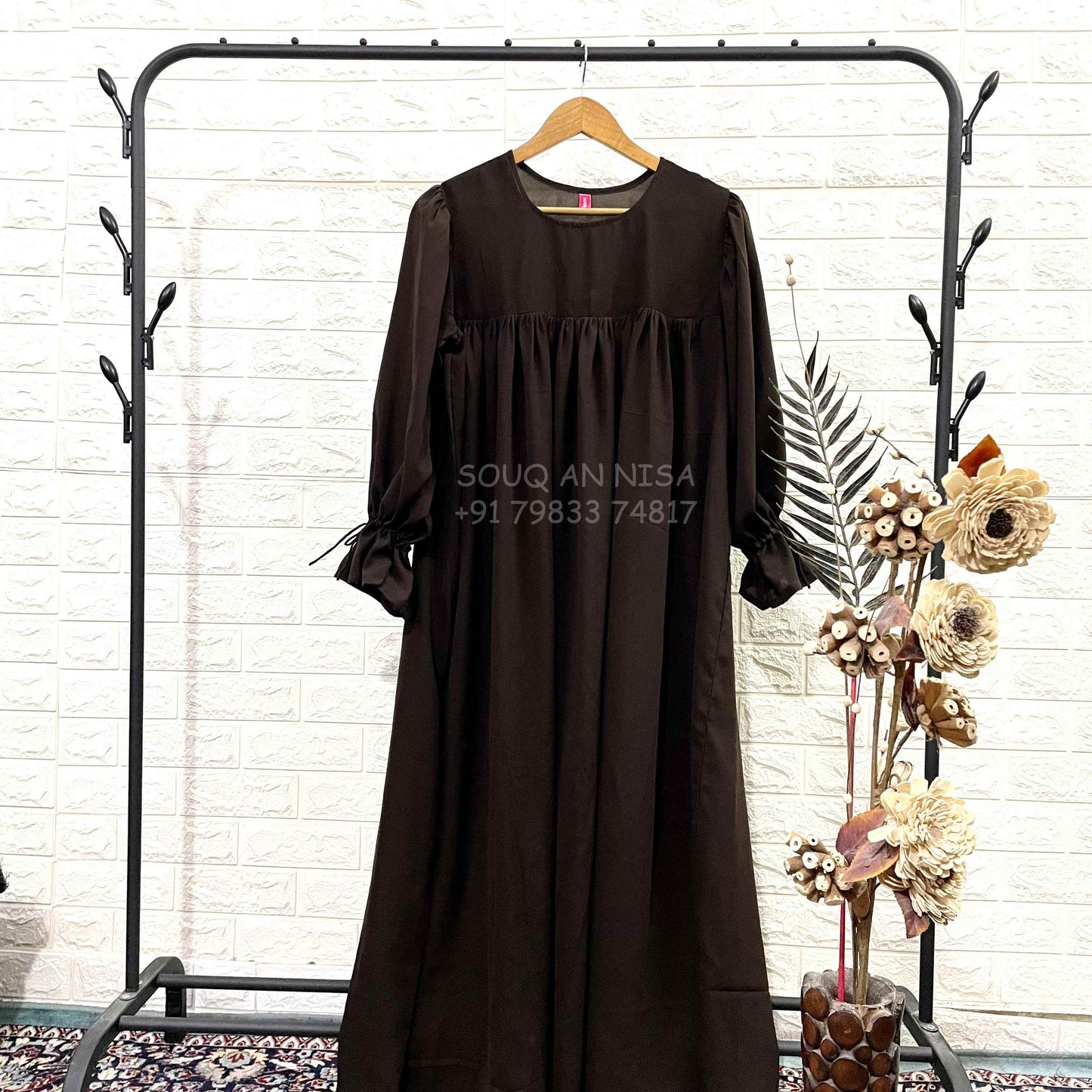 Flowy Brown Basic Abaya