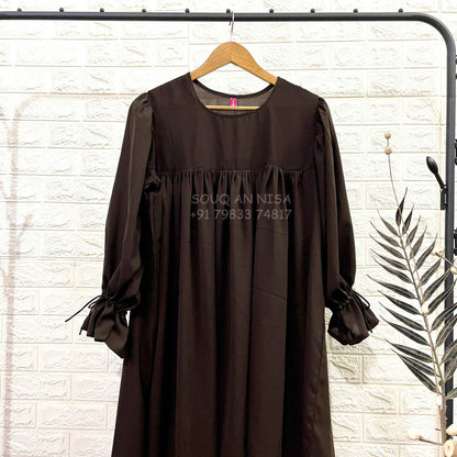 Flowy Brown Basic Abaya