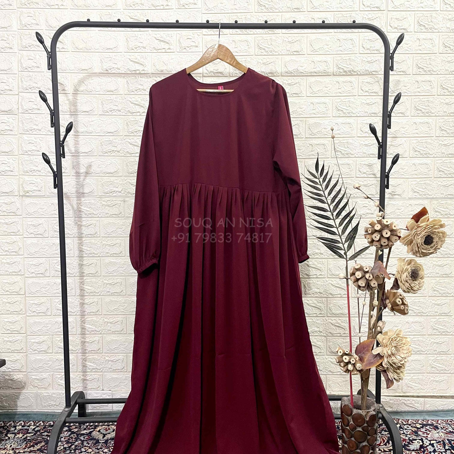 Maroon Basic Abaya