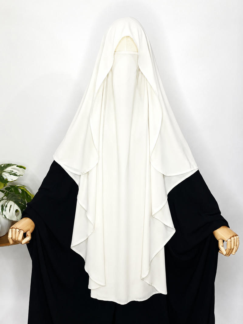 White Flap Round Khimar