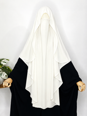 White Flap Round Khimar