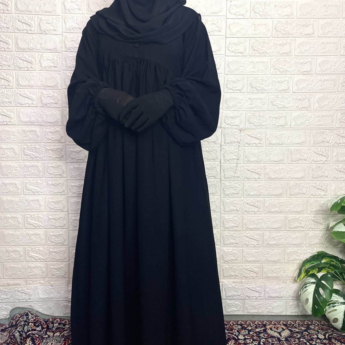 Black frill abaya