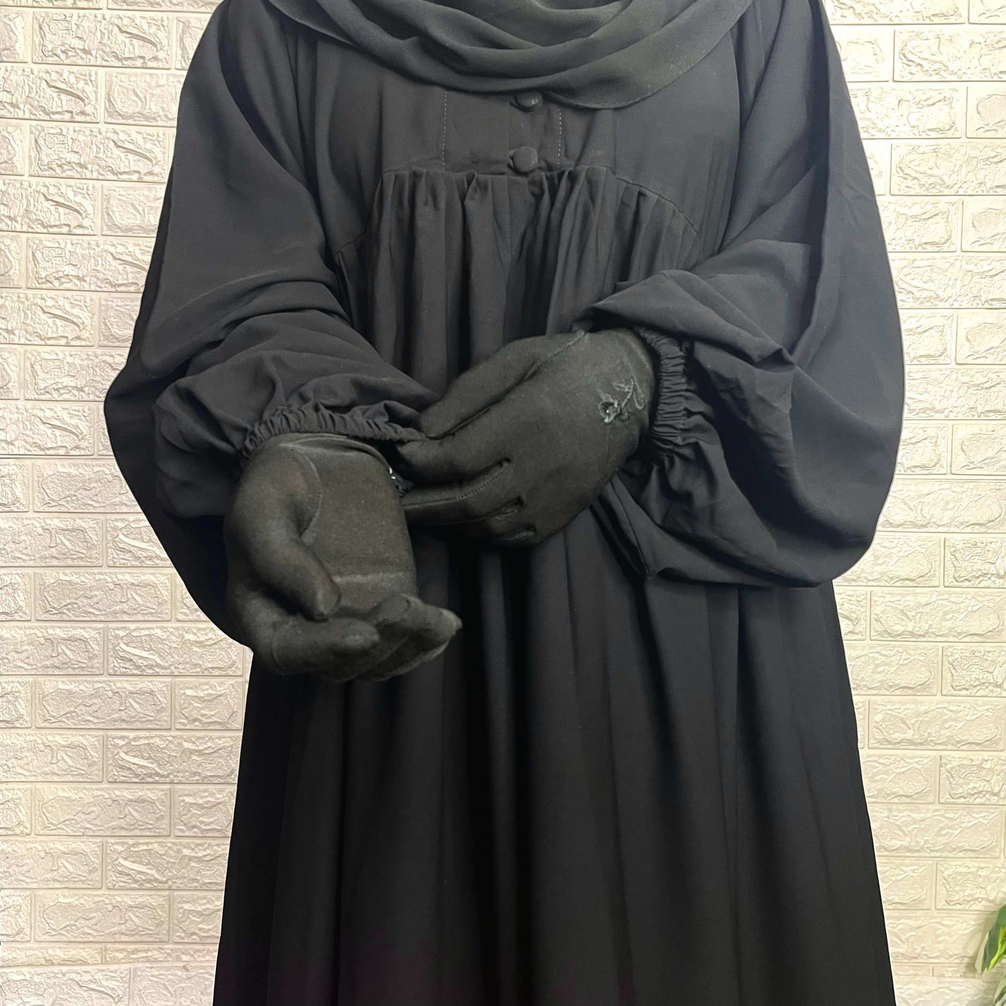 Black frill abaya