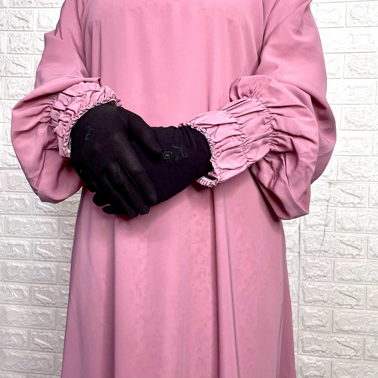 Aline Abaya With Smocking Sleeves