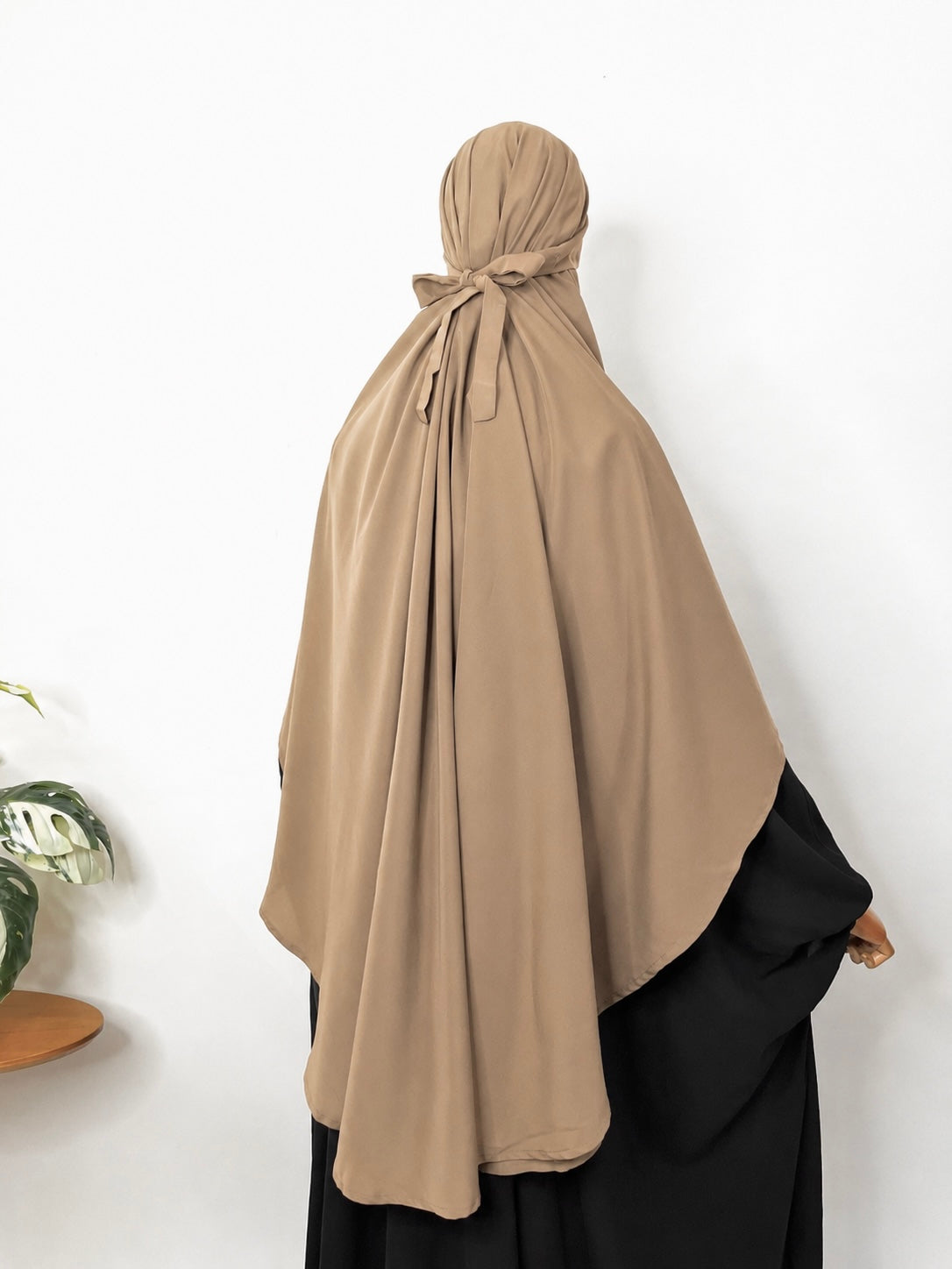 Beige Flap Round Khimar