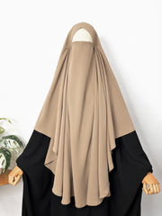 Beige Round Khimar