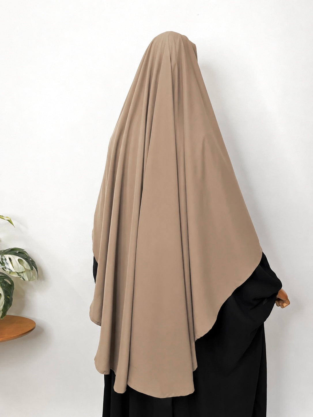 Beige Flap Round Khimar