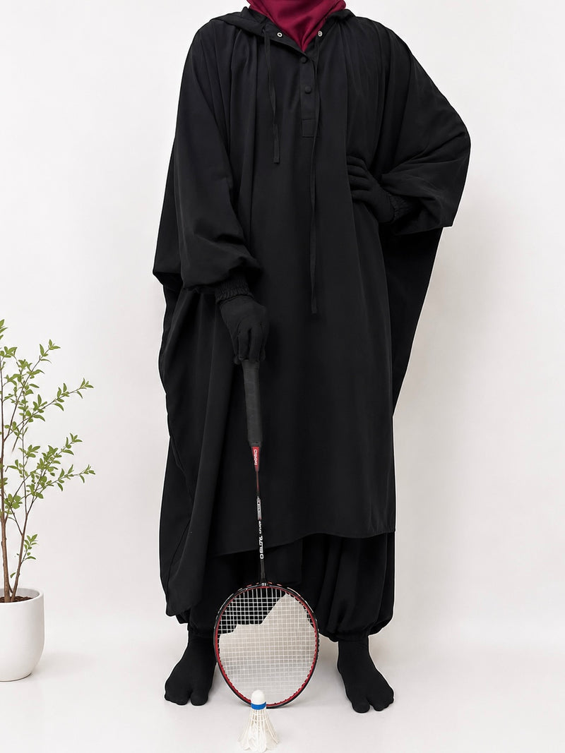 Black Sports Jilbab Set