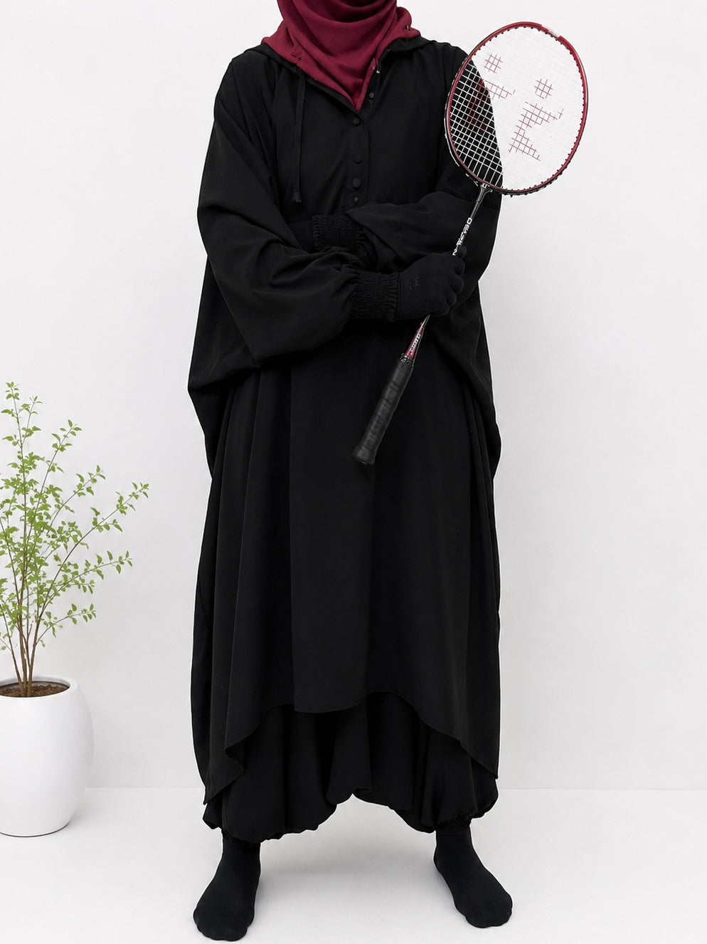 Black Sports Jilbab Set