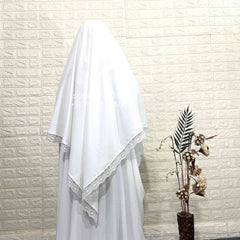 White Diamond Khimar With Lace