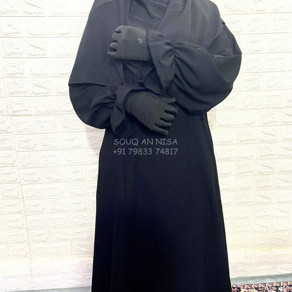 Basic Abaya With Elastic Sleeves