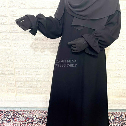 Basic Abaya With Elastic Sleeves