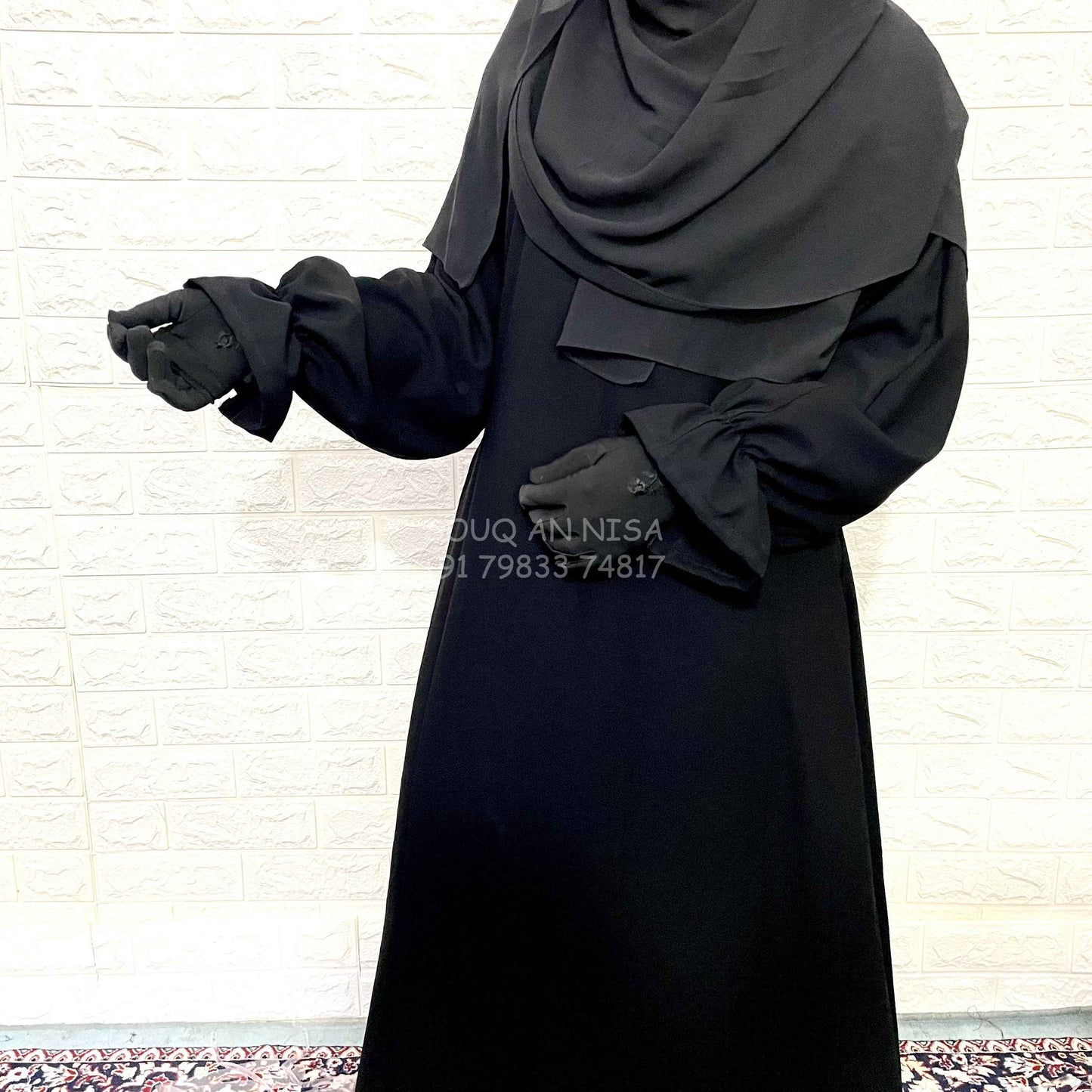 Basic Abaya With Elastic Sleeves