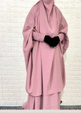 Two Pc Jilbab With Smocked Sleeves
