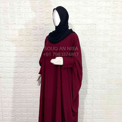 Maroon Kaftan Abaya Or Khimar Set