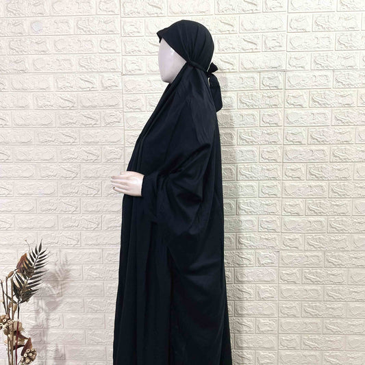 Black Solid Prayer Jilbab