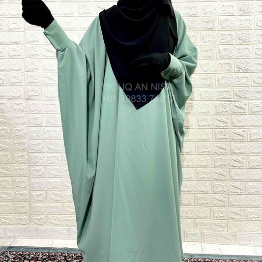 Emerald Kaftan Abaya With Cuff Buttons