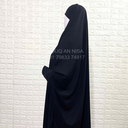 Black Jilbab With Plain Sleeves