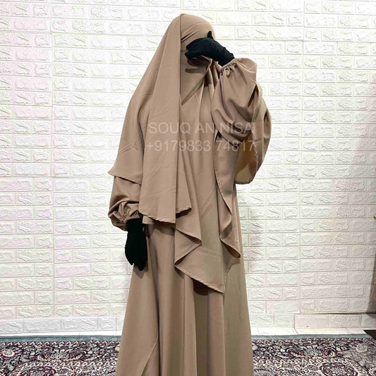 Beige Abaya Or Khimar Set