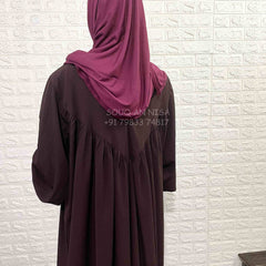 V-Shape Basic Frill Abaya