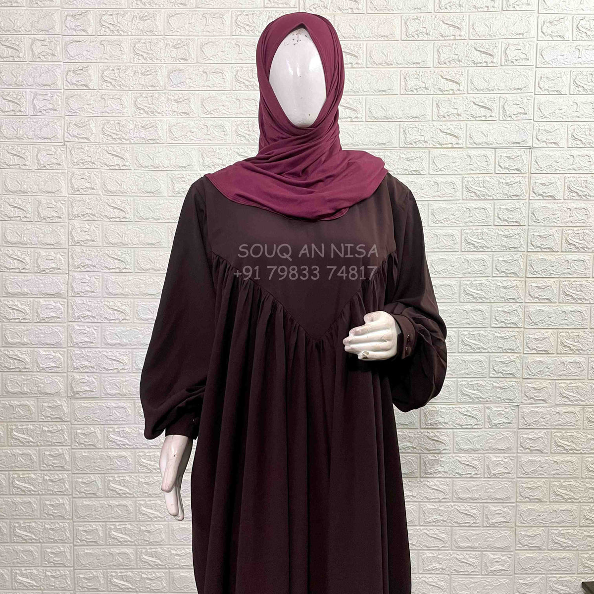 V-Shape Basic Frill Abaya