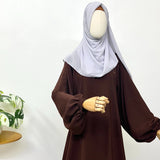 Brown A-line abaya with baggy sleeves