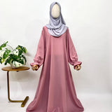 Pastel Pink Aline Abaya With Flower Sleeves