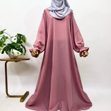 Pastel Pink Aline Abaya With Flower Sleeves