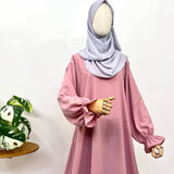 Pastel Pink Aline Abaya With Flower Sleeves