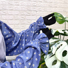 Front Open Abaya With Flower Sleeves