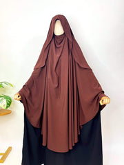 Brown Awrah Khimar With Flap