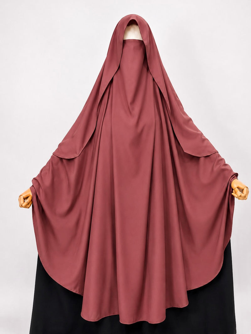 Pecan Awrah Khimar With Flap