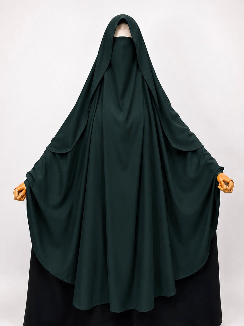 Hunter Green Awrah Khimar With Flap