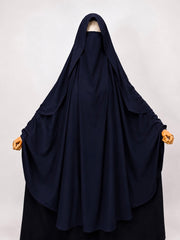 Navy Blue Awrah Khimar With Flap