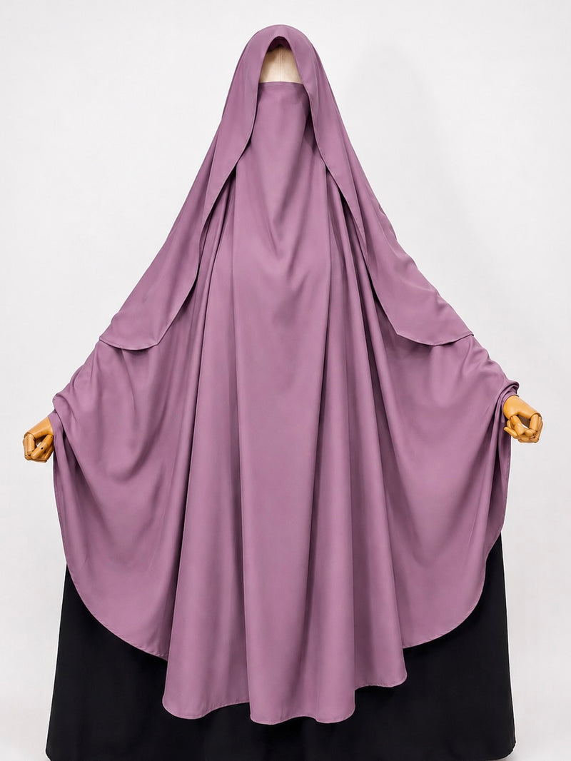 Dusty Mauve Awrah Khimar With Flap