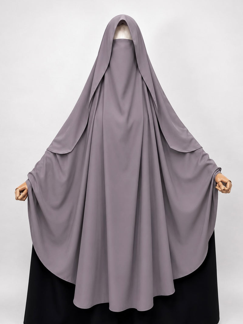 Lavender Awrah Khimar With Flap